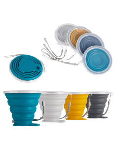 Taza Plegable de Silicona IYYI para Viaje 240ml con Tapa