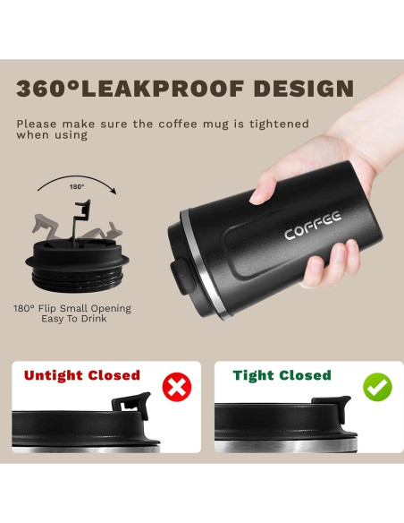 Taza de viaje SPLMIFA 380ml acero inoxidable a prueba de fugas Taza de viaje SPLMIFA 380ml acero inoxidable a prueba de fugas