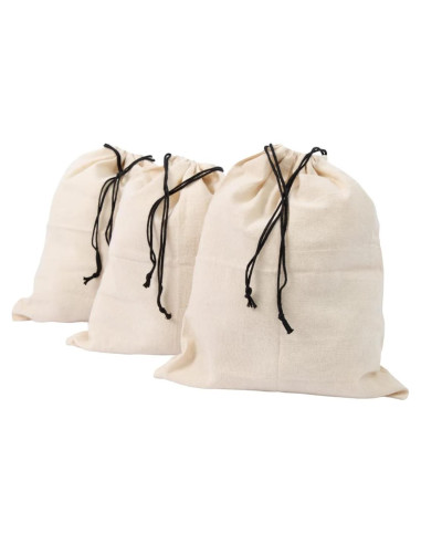 Bolsas de Almacenamiento de Algodón Orgánico - 3 Pequeñas 38.1x30.5cm