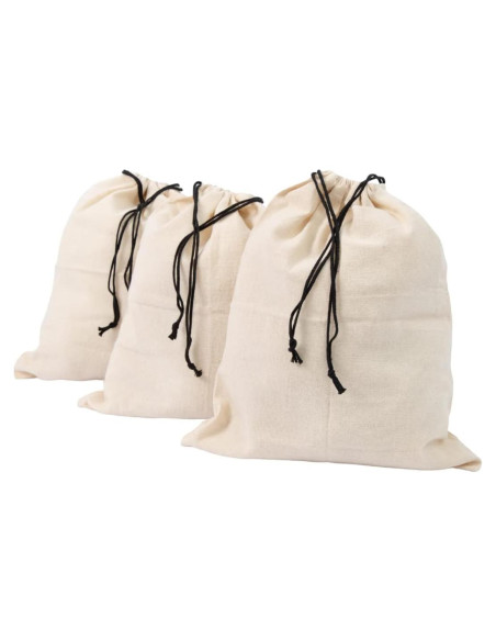 Bolsas de Almacenamiento de Algodón Orgánico - 3 Pequeñas 38.1x30.5cm