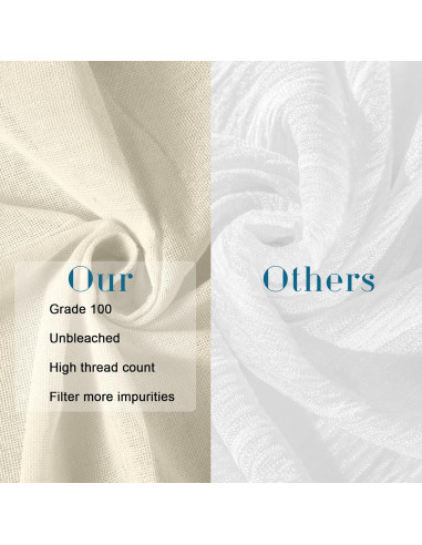 Tela de Queso Reutilizable Peryiter 40 Pcs Algodón 50.8x50.8 cm