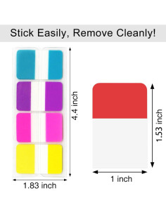 Pestañas Adhesivas KICNIC 240 Pcs 4x2.5 cm 8 Colores Neón 2