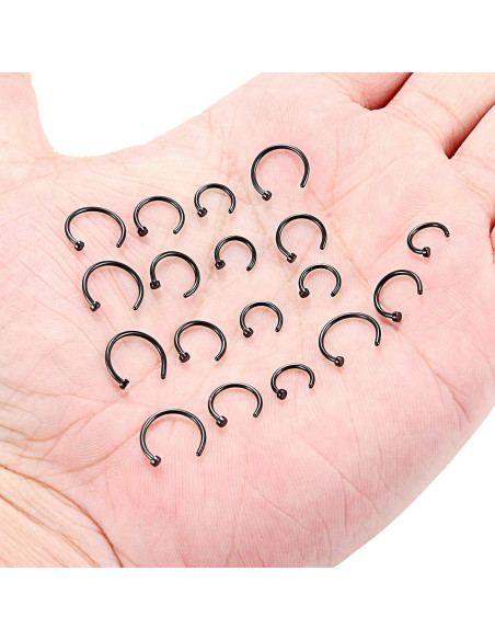 Anillos de Nariz Ruifan 18pcs Acero Inoxidable 6mm 8mm 10mm Anillos de Nariz Ruifan 18pcs Acero Inoxidable 6mm 8mm 10mm