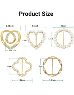 Anillos de bufanda y clips de camiseta Vintrex - 15 piezas variados 2