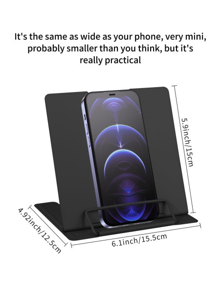 Soporte de Libro MSDADA Ajustable de Metal Negro 15x15.5cm