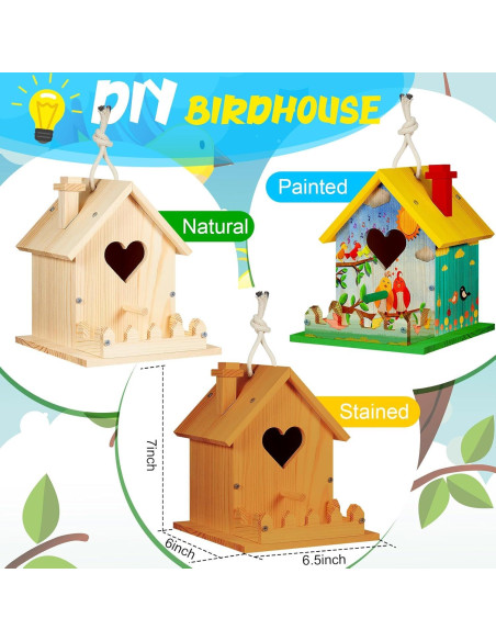 Kit Casa para Aves de Madera DIY Juexica 2 Pack 32.9x25cm