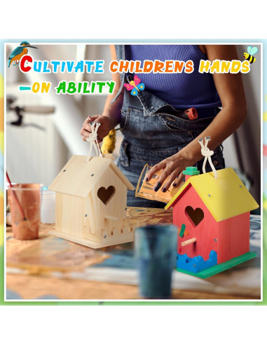 Kit Casa para Aves de Madera DIY Juexica 2 Pack 32.9x25cm