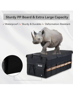 Organizador de Maletero de Coche EAROND Plegable Negro 75.7L 2