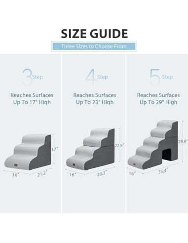 Escalera para Perros Garnpet 3 Pasos Antideslizante Gris