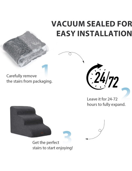 Escalera para Perros Garnpet 3 Pasos Antideslizante Gris