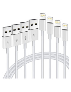 Cable Lightning a USB-A Hi-Mobiler 4Pack 3/3/6/6FT Carga Rápida
