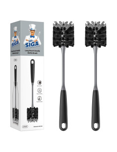 Cepillo para Botellas MR.SIGA, Mango Largo 32.8 cm, Paquete de 2
