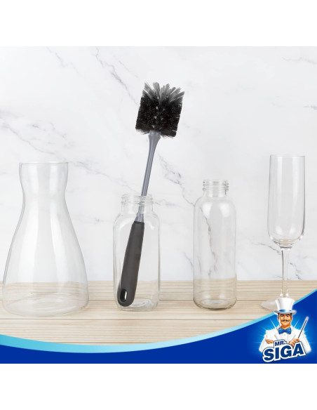 Cepillo para Botellas MR.SIGA, Mango Largo 32.8 cm, Paquete de 2