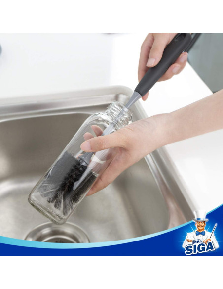 Cepillo para Botellas MR.SIGA, Mango Largo 32.8 cm, Paquete de 2