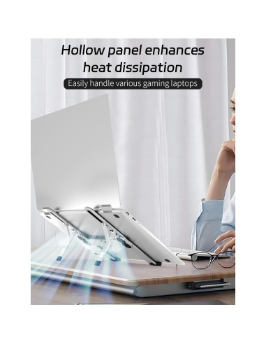Soporte Plegable para Laptop Junfire, Aluminio, 6 Niveles, 39.6 cm