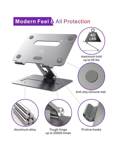 Soporte Ajustable para Laptop brocoon Ergonómico 2.79-25.91 cm