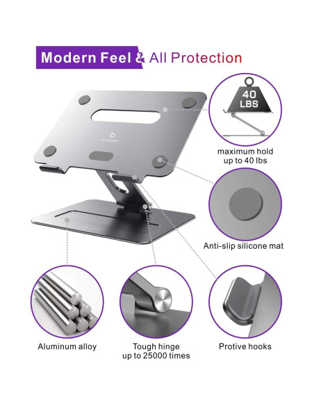 Soporte Ajustable para Laptop brocoon Ergonómico 2.79-25.91 cm