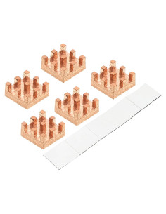 Disipador de Cobre MECCANIXITY 6x6x3mm con Adhesivo - Paquete de 5