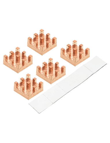 Disipador de Cobre MECCANIXITY 6x6x3mm con Adhesivo - Paquete de 5
