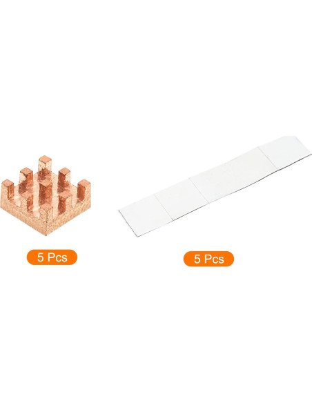 Disipador de Cobre MECCANIXITY 6x6x3mm con Adhesivo - Paquete de 5 Disipador de Cobre MECCANIXITY 6x6x3mm con Adhesivo - Paquete de 5