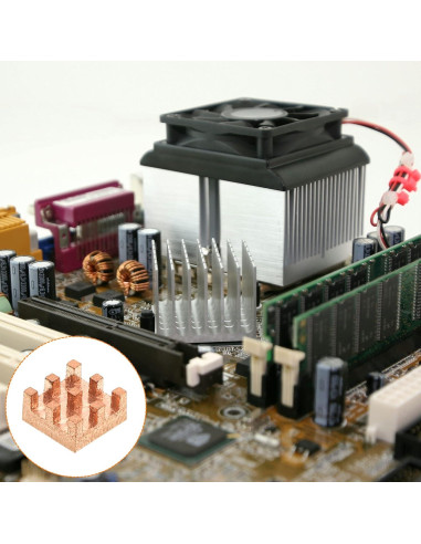 Disipador de Cobre MECCANIXITY 6x6x3mm con Adhesivo - Paquete de 5