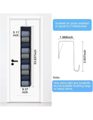 Organizador Colgante de Leggings Ioryseg 20 Bolsillos Negro