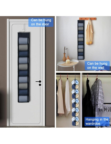 Organizador Colgante de Leggings Ioryseg 20 Bolsillos Negro