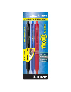 Bolígrafos Borrables Pilot FriXion Clicker 0.7mm - Paquete de 3