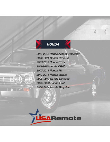 Carcasa de Control Remoto Honda USARemote 3 Botones Sin Corte