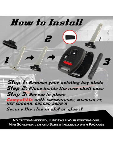 Carcasa de Control Remoto Honda USARemote 3 Botones Sin Corte