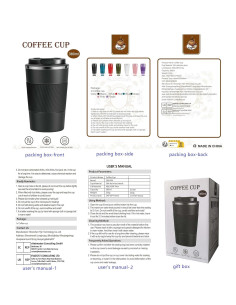 Taza de café de viaje YINJOYI 380ml acero inoxidable a prueba de fugas 2