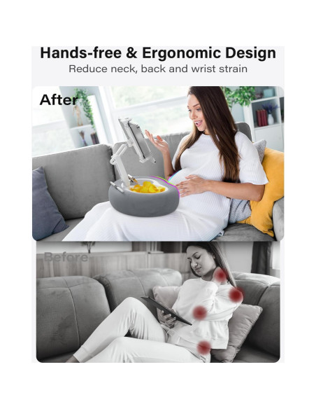 Soporte de almohada para tablet TAZENI modelo BZ-01 gris