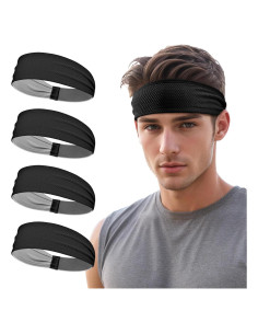 Cinta para la cabeza Sukeen negra antideslizante para sudor