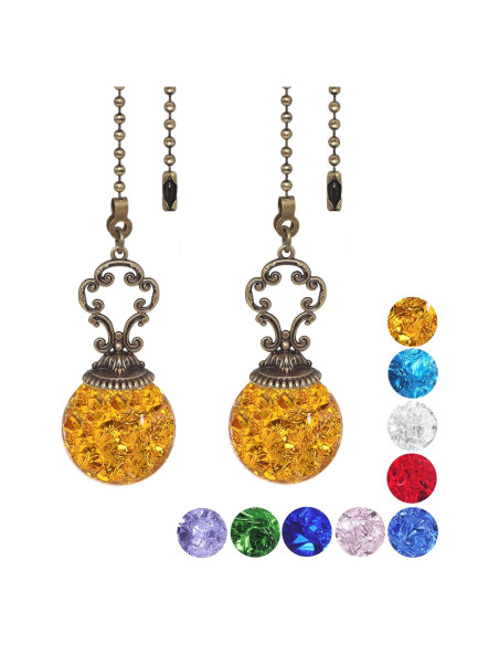 Cadenas de Tirón de Cristal Ámbar Longsheng - 2 Piezas 30CM