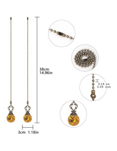 Cadenas de Tirón de Cristal Ámbar Longsheng - 2 Piezas 30CM 2
