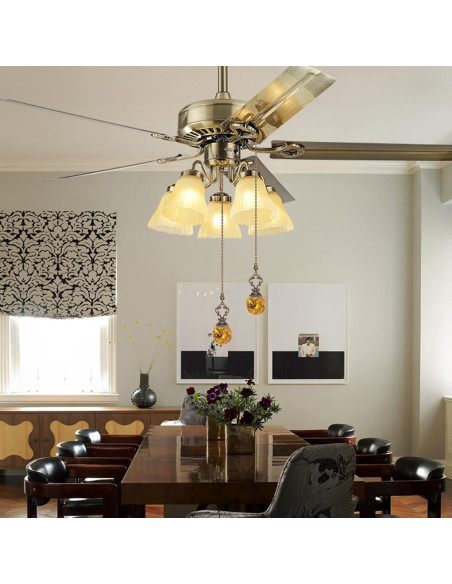 Cadenas de Tirón de Cristal Ámbar Longsheng - 2 Piezas 30CM