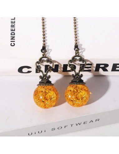 Cadenas de Tirón de Cristal Ámbar Longsheng - 2 Piezas 30CM