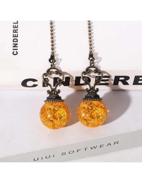 Cadenas de Tirón de Cristal Ámbar Longsheng - 2 Piezas 30CM