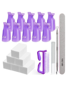 Kit Removedor de Esmalte de Uñas MORGLES 300 Piezas Morado