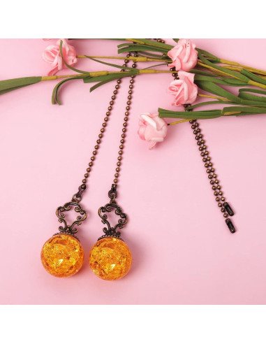 Cadenas de Tirón de Cristal Ámbar Longsheng - 2 Piezas 30CM