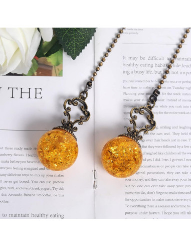 Cadenas de Tirón de Cristal Ámbar Longsheng - 2 Piezas 30CM