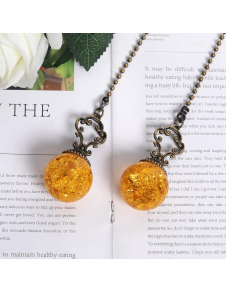 Cadenas de Tirón de Cristal Ámbar Longsheng - 2 Piezas 30CM