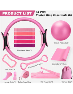 Kit de Pilates para Mujeres Dilobio DB-Sport-01 14 Piezas Rosa 2