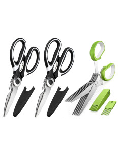 Juego de Tijeras de Cocina OMDAR Acero Inoxidable 3 Piezas