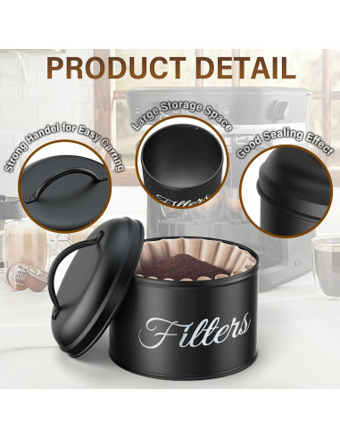 Soporte para Filtros de Café YOAEAILY Grande Negro 5L