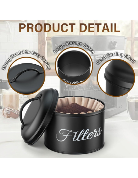 Soporte para Filtros de Café YOAEAILY Grande Negro 5L
