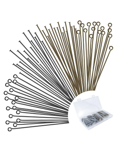 600 Pasadores de Joyería DIY BOYIVI Bronce y Negro 50 mm