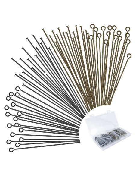 600 Pasadores de Joyería DIY BOYIVI Bronce y Negro 50 mm