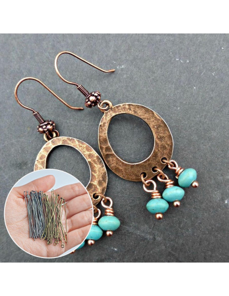 600 Pasadores de Joyería DIY BOYIVI Bronce y Negro 50 mm