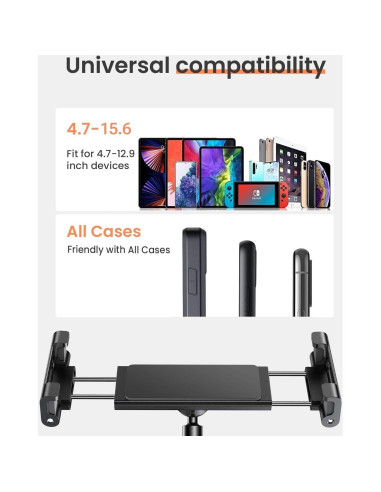 Soporte para iPad LISEN LE785 ajustable 4.7-15.6" negro